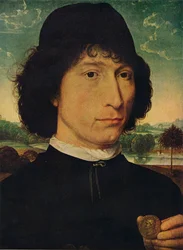 Portrét muže držícího minci císaře Nera, 1474