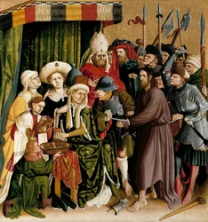 Kristus před Pilátem. Křídla Wurzachského oltáře, 1437