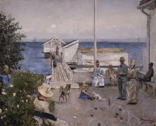 Nábřeží v Åsgårdstrand (olej na plátně)