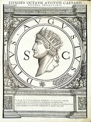 Octavian Caesar, ilustrace z „Římští císaři celého Východu a Západu“