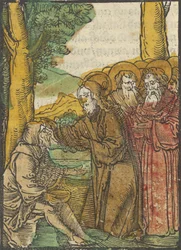 Kristus uzdravuje slepce, z Das Plenarium, 1517.