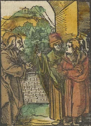 Kristus a farizeové, z Das Plenarium, 1517.
