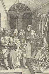 Kristus před Herodem v sále, od zrcadla utrpení našeho Pána Ježíše Krista, 1507., 1507.