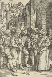 Kristus před Pilátem před jeho palácem, od zrcadla umučení našeho Pána Ježíše C..., 1507.