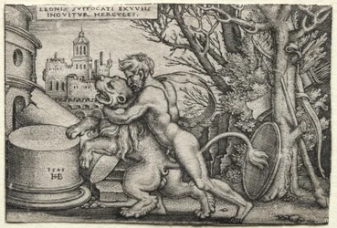 The Labors of Hercules: Hercules Strangling the Nemean Lion, 1548.