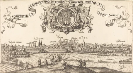 Pohled na Norimberk od východu [střední řez], 1552.