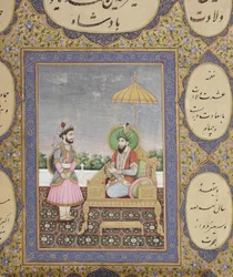 Album mughalské dynastické genealogie, 1855 (neprůhledné wc a zlato na papíře)