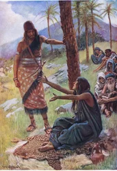 Deborah a Barak, ilustrace z Pictures That Teach The Crown Series, 1920