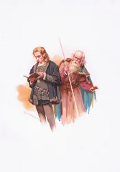 Hamlet a Polonius, ilustrace z Hamleta