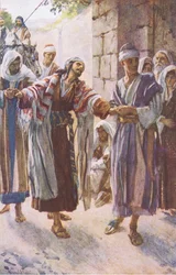 Paul vedl do Damašku, ilustrace z Harold Copping Pictures: The Crown Series, c.1920