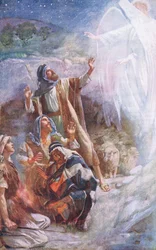 The Shepherds of Bethlehem, ilustrace z Harold Copping Pictures: The Crown Series, cca 20. léta 20. století