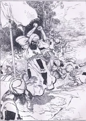 Smrt Khalify, ilustrace z Cassells History of England, 1900s
