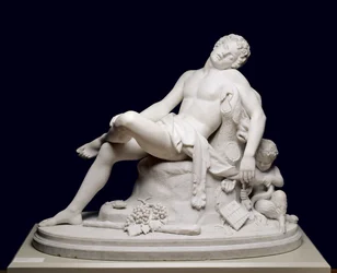 Spící faun, model 1864, vyřezaný cca. 1870.