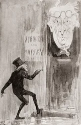 Ilustrace pro Vánoční koledu z vánočních knih od Charlese Dickense