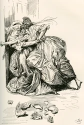 Ilustrace k románu Charlese Dickense Příběh dvou měst