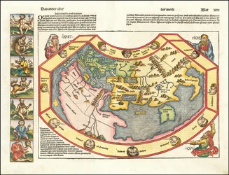Mapa světa z roku 1493 od Hartmanna Schedela