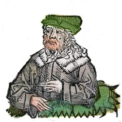 Portrét Plotina (Plotino) (Plotinus) (205 - 270), řecký filozof. Xylografie „“Letopisů Norimberku““ od Hartmanna Schedela