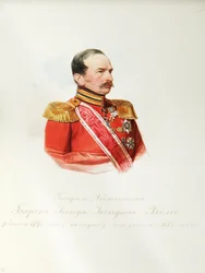Portrét barona Iosifa Iosifoviče von Velio 1795-1867 Z alba císařské koňské gardy, 1846-1849
