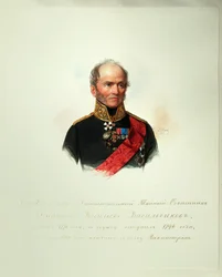 Portrét Dmitrije Vasiljeviče Vasilčikova 1778-1859 Z alba císařské koňské gardy, 1846-1849