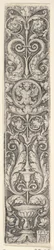 Vertikální panel s kandelábrem obsahujícím medailon s kentaurem a párem Dolp..., 1529.