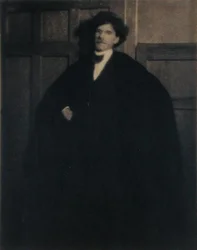 Portrét Alfreda Stieglitze (1864-1946) (černobílá fotografie)