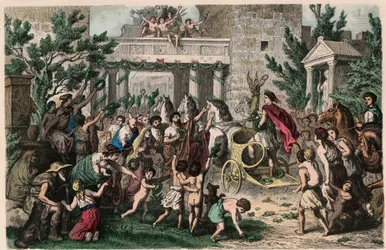 Starověké Řecko: Přivítání olympijského vítěze v jeho rodném městě, 1866