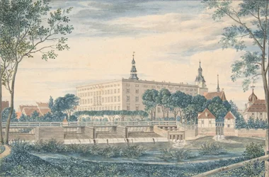 Pohled na hrad Dessau od východu, 1820.