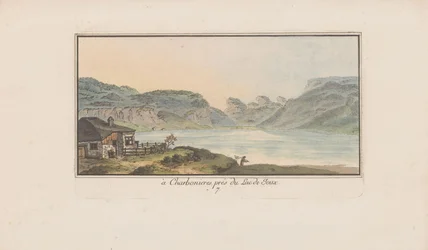 Pohled na Les Charbonnières na Lac de Joux v Charbonieres, poblíž Lac de Joux (název na objektu) Krajiny ve Švýcarsku (název série) Sbírka některých pohledů ve Švýcarsku (název série)