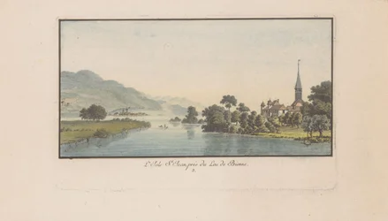 Pohled na St. Petersinsel na Bielersee L