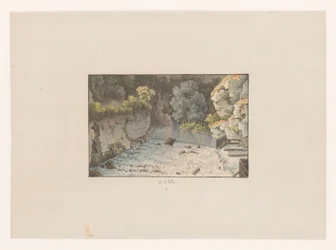 Pohled na vodopád v Orbe à Orbe (název na objektu) Pohledy na Švýcarsko (název série) Collection de quelques vues dessinées en Suisse d