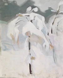 Snow Covered Birch, cca 1913 (olej na panelu)