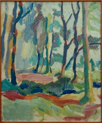 Helmuth Macke, Herbstwald ibei Krefeld / malba, 1910