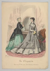 Dvě ženy se zrcadlem, č. 868, z La Elegancia San Sebastian, 19. století.