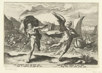 Římsa se promění v een kraai Neptun a Coronis Ovidiův Metamorfosen (název série)