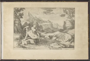 Salmacis a Hermaphroditus Ovidiův Metamorfosen (název série) Herscheppingen van P. Ovidius Naso (název série)