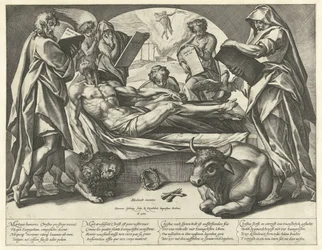 Mrtvý Kristus a čtyři evangelisté