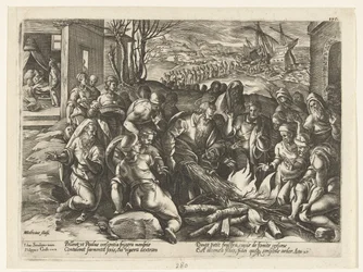 Paulus door een adder in de hand gebeten Geschiedenis van de apostelen (series title)   1362883   cs       czech Successfully Translated  Original: The Virgin and Child with a Male and a Female Donor Translat: The Virgin and Child with a Male and a Female 