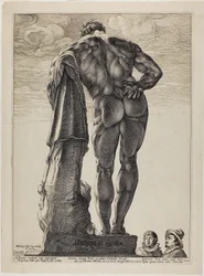 Farnesian Hercules, deska jedna ze tří slavných antických soch