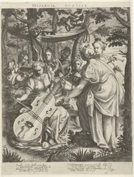 Koncert van de muzen op de Parnassus Kanceláře múz (název na objektu)