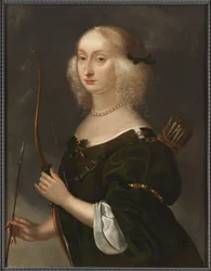 Marie Eleonore de Brandebourg, reine consort de Suede et de Finlande - Portrét princezny Marie Eleonory Braniborské (1599-1655), královny Švédska, od Muennichhofen, Henrik (? -1664). Olej na plátně. Rozměr: 76 x 61 cm. Národní muzeum Stockholm