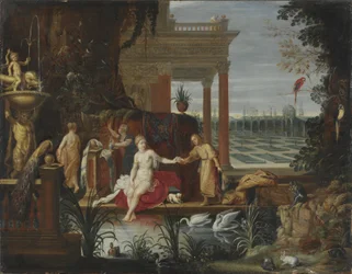 Batsheba v lázni Přijetí dopisu od krále Davida, kolem roku 1600