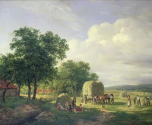 Zalesněná krajina s haymakery, 1822