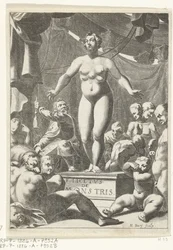 Nahá žena s pěti prsy. Titulní strana pro Fortunius Licetus, De Monstris, Amsterdam 1665