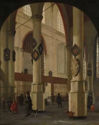 Pohled na Oude Kerk v Delftu