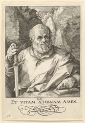 Sv. Matyáš, od Krista, apoštolové a sv. Pavel s vyznáním víry, ca. 1589.
