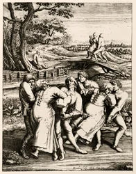 Taneční mor, Štrasburk, Alsasko. 1518
