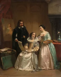 Gerard van Honthorst ukazuje kresby svého žáka Louise of Bohemia Amalii van Solmsové