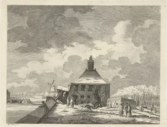 Prohnutý Muiderpoort, při pohledu z reduty, 1769