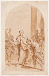 S. Petr křtí setníka Kornélia. (Apoštolové hist. 10, 47-48).