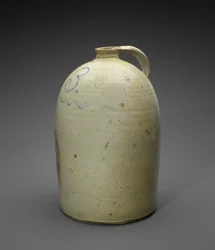 Džbán, c. 1886-1905 (solně glazovaná kamenina s kobaltem)